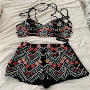 Lulu’s 2 piece floral short set NWT